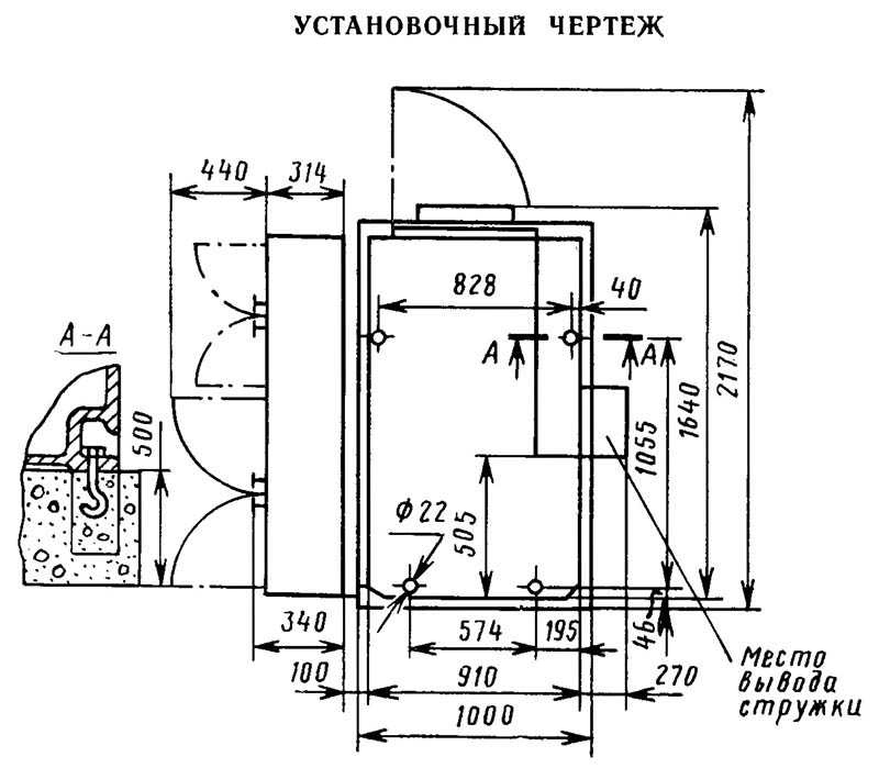 Настановне креслення зубозакругляющего верстата 5Н580
